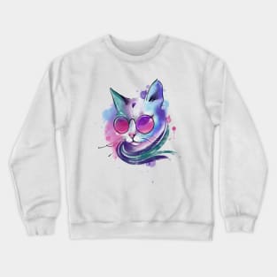 Watercolor cat Crewneck Sweatshirt
